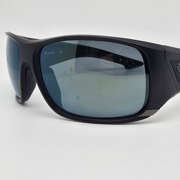 Columbia PFG Big Katuna Black Frame Polarized Green Mirror Lens Sunglasses 66mm - Picture 1 of 15
